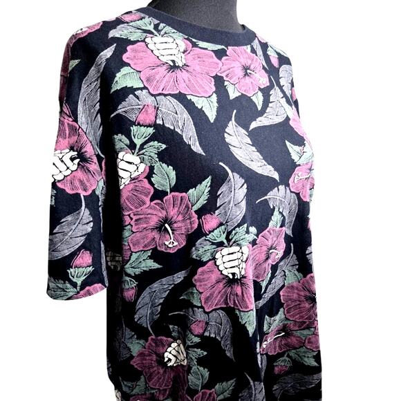 Eighty Eight Brand Men’s XL Black Pink Floral Graphic Short Sleeve T-Shirt - Picture 3 of 5